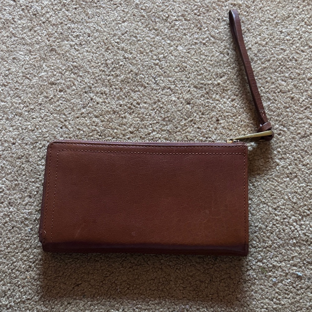 Margot Rich Brown Leather Wristlet - Picture 2 of 7